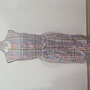 Brooks Brothers plaid knee-length dress 100% cotton.